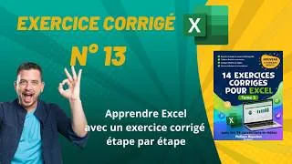 Miniature : Excel corrigé exercice 13 - Tome 3 ✅ Excel niveau simple pour débutant
