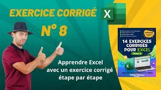 Miniature : Excel corrigé exercice 8 - Tome 3 ✅ Excel niveau simple pour débutant