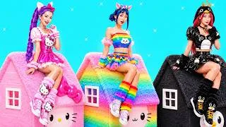 Miniature : GUGU GAGA Penguin vs Rainbow Girl : Concours de Relooking ! DIY Habillage dans la Vraie Vie