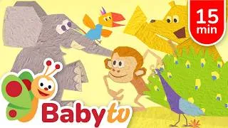 Miniature : Tucky peut-il imiter les animaux ? | Singe, Ours, Paon et Éléphant | BabyTV