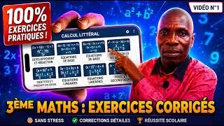 Miniature : EGALITE DE DEUX QUOTIENTS : Exercices corrigés - Maths 3ème - Cours de vacances Bacademy