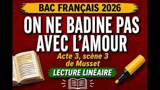 Miniature : Lecture linéaire On ne badine pas avec l'amour Acte 3 scène 3.