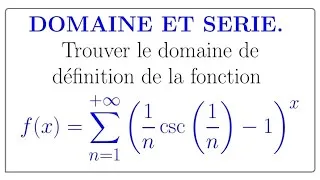 Miniature : Convergence des séries et paramètres.Domaine d’une série de fonctions #series #fonction #convergence