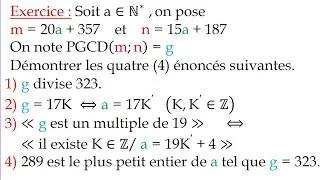Miniature : PGCD et Divisibilité – Exercice Corrigé Détaillé | Arithmétique Terminal