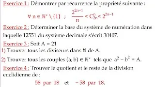 Miniature : Arithmétique Terminale : Récurrence, Numération, Divisibilité & Division Euclidienne ( Cours p1)