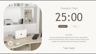 Miniature : Minimalist Pomodoro Timer (4×25min) — Enregistrer & analyser ses dépenses | Entrepreneuse