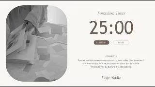 Miniature : Minimalist Pomodoro Timer (4×25min) — Enregistrer & analyser ses recettes | Entrepreneuse