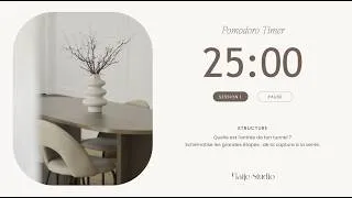 Miniature : Minimalist Pomodoro Timer (4×25min) — Construire & structurer son tunnel de vente | Entrepreneuse