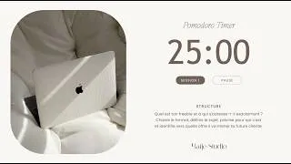 Miniature : Minimalist Pomodoro Timer (4×25min) — Créer son Freebie | Entrepreneuse