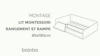 Miniature : Montage du lit Montessori avec rampe et coffre à jouets.
