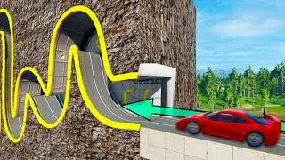 Miniature : Voitures VS Tunnels IMPOSSIBLE 💥 | CRASH sur BeamNG Drive