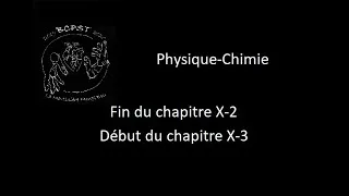 Miniature : Physique-Chimie (15-06) -  Chapitres X-2 et X-3.