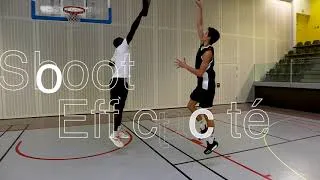 Miniature : Augmenter la difficulté sur les shoots et les dribbles au basket avec un bouclier d'opposition.