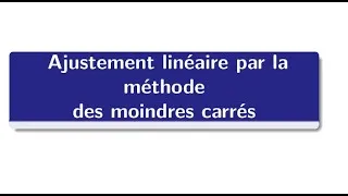 Miniature : Ajustement linéaire par la méthode des moindres carrés