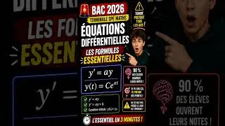 Miniature : exo 2 BAC 2026 🔥 Équations différentielles : cours complet Terminale Spé Maths