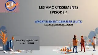 Miniature : Suite amortissement : Techniques de calcul sans tableau d'amortissement.