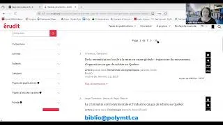Miniature : Érudit : trouver des articles scientifiques en français