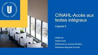 Miniature : CINAHL capsule 6-Accès aux textes intégraux