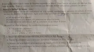 Miniature : Correction exam probabilité 25/26N (partie1)