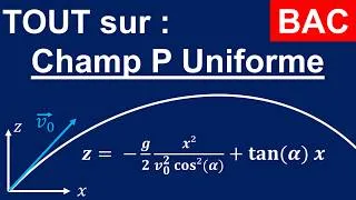 Miniature : TOUT sur le Champ de Pesanteur Uniforme : trajectoire, portée, hauteur max, temps | BAC de physique