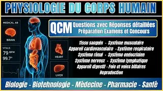 Miniature : QCM PHYSIOLOGIE HUMAINE : Pour maîtriser système nerveux cardiovasculaire respiratoire rénal...🧠📚❤️