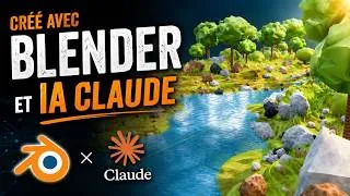 Miniature : Blender 5.x Tuto Français - Création de berges et rivière - IA Claude
