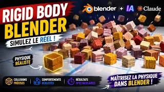Miniature : Blender 5.x Tuto Français - IA Claude, Blender 5 et la gravité