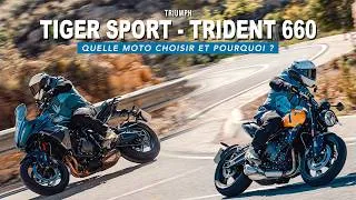 Miniature : Triumph Trident 660 vs Tiger sport 660 - laquelle choisir et dans quel cas ?
