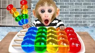 Miniature : Singe BonBon se transforme en superheroes attrape le voleur et mange de la gelée arc-en-ciel