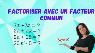Miniature : factoriser avec un facteur commun Mathématiques collège. niveau 3ème. Abonnement gratuit 🔔 👍🏻