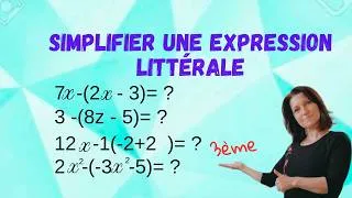 Miniature : simplifiez une expression littérale. Mathématiques collège. niveau 3ème. Abonnement gratuit 🔔 👍🏻