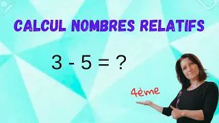 Miniature : petit calcul nombres relatifs Mathématiques collège. niveau 4ème. Abonnement gratuit 🔔 👍🏻