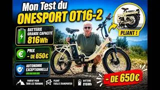 Miniature : Mon Test du ONESPORT OT16-2 vélo pliant électrique avec grosse batterie et pas cher