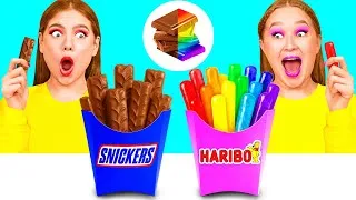 Miniature : Gommeuses vs Chocolat vs Vraies Frites Défi | Astuces et Recettes de Cuisine par BooGaGa