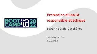 Miniature : Promotion d'une IA responsable et éthique  | Bootcamp 2022