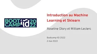 Miniature : Introduction au Machine Learning et Sklearn | Bootcamp 2022
