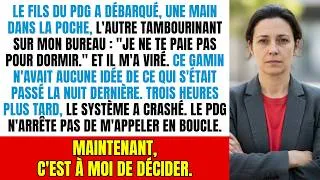 Miniature : Le fils arrogant du PDG me vire pour un somme — Son père l’ignore jusqu’à son appel...