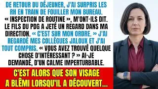 Miniature : Le fils arrogant du PDG a fait fouiller mon bureau : une question calme les a tous fait blêmir.