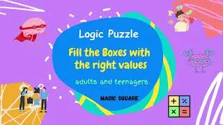 Miniature : Crack the Challenge Logic Puzzle Solving Fill the Boxes with Correct Values Enigmatic Magic Square