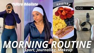 Miniature : MORNING ROUTINE | Réveil 5H du matin (ultra réaliste),sport,repas healthy, Makeup…