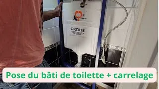 Miniature : Pose du bâti de toilette + carrelage