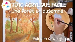 Miniature : Tuto acrylique facile : une forêt en automne