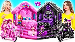 Miniature : Nous Construisons Une Maison de Poupées Incroyable | Défi Famille Barbie vs Famille Bratz Bubba DO