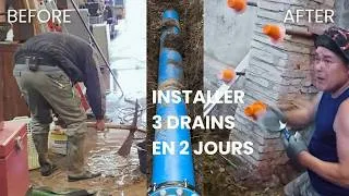 Miniature : AVANT/APRES Installation d'un Drain - Résoudre les Problèmes d'Humidité, avant une Dalle Béton