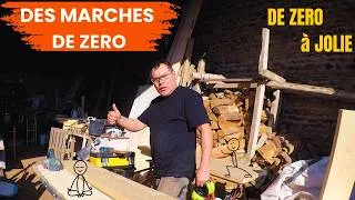Miniature : Fabrication de Marches d'Escalier sur Mesure | Projet DIY Mezzanine XXL : scier, raboter, assembler