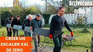 Miniature : Creer un escalier XXL moderne metal et bois de zero - mesurer - couper - pointer & souder