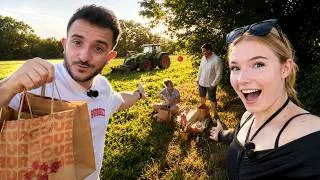 Miniature : On a livré des burgers à un agriculteur en plein champ