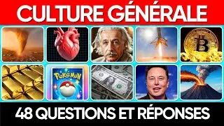 Miniature : Quiz Culture Générale : Testez Vos Connaissances 🧠 en 48 Questions Mythique 🤓 ! | Aurez vous 100% ?