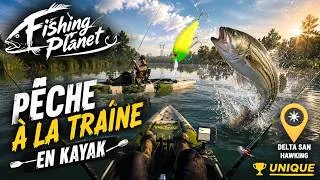 Miniature : 🎣 PÊCHE À LA TRAÎNE en KAYAK : Bar Rayé UNIQUE au Delta San Joaquin ! | Fishing Planet 🐟