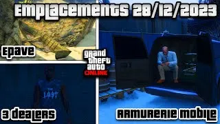 Miniature : EMPLACEMENTS du COFFRE de L'EPAVE, 3 DEALERS, GUN VAN du 28 DECEMBRE - GTA ONLINE